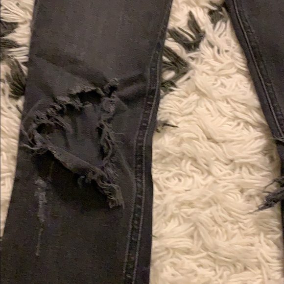Rag & Bone Black Skinny Rock w Holes 26 - Picture 4 of 8